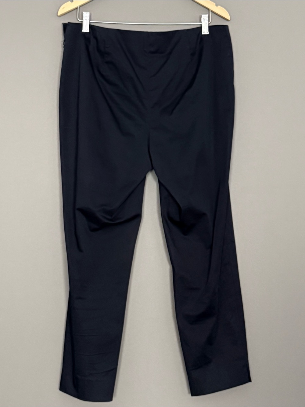 Lafayette 148 New York Women’s Navy Cotton Stretch Side Zip Pants 12 Large - Picture 2 of 9
